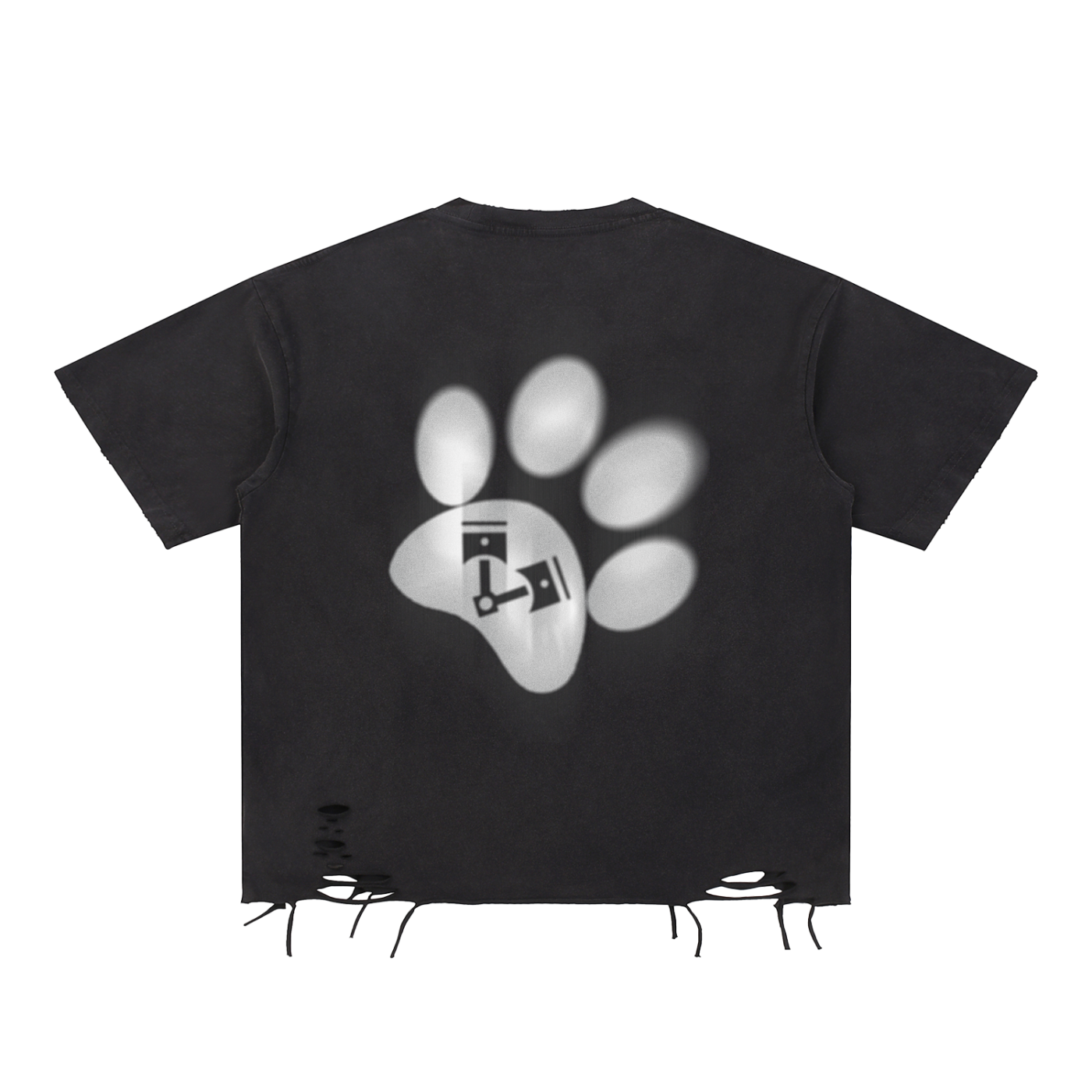 PAWS! Oil Slick T-shirt Raw Hem Ver