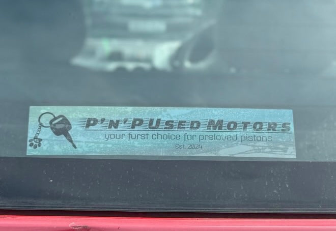 PnP dealership sticker