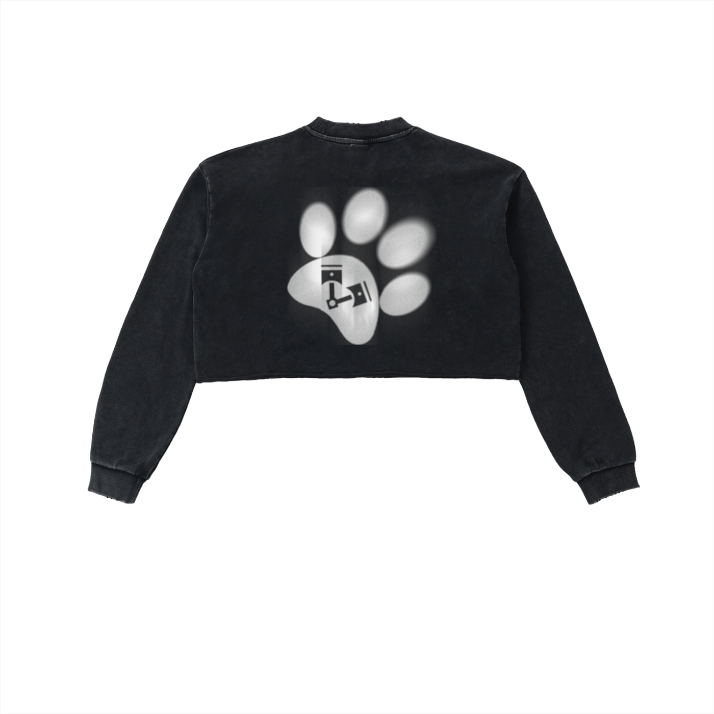 PAWS! Oil Slick Cropped Raw Hem Sweater