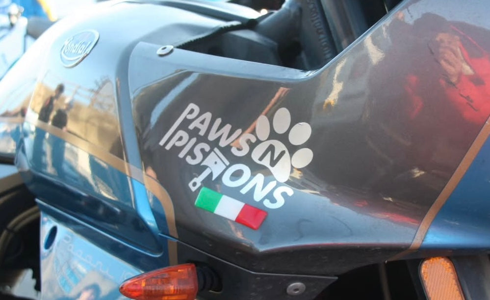 Paws n Pistons Logo Vinyl Sticker (13x9cms)