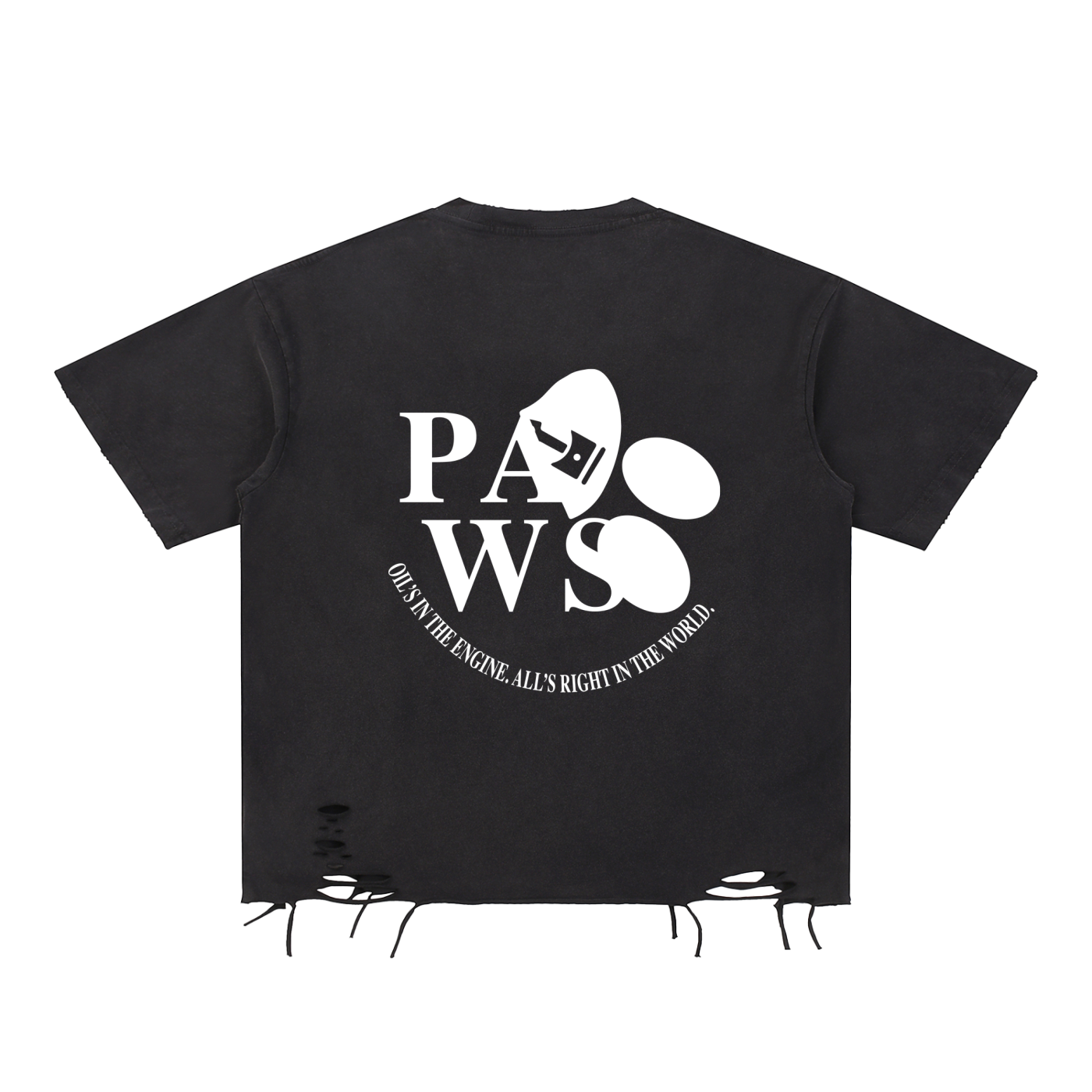 Pawsvangelion T-shirt Ripped Hem Ver