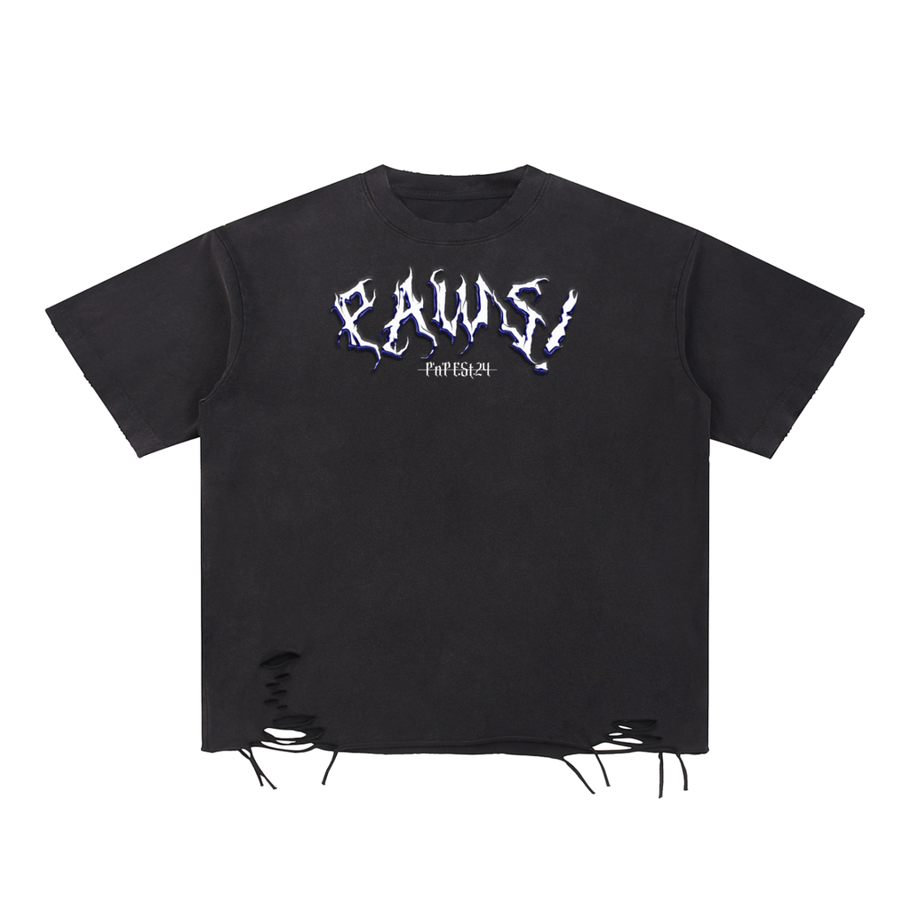 PAWS! Oil Slick T-shirt Raw Hem Ver