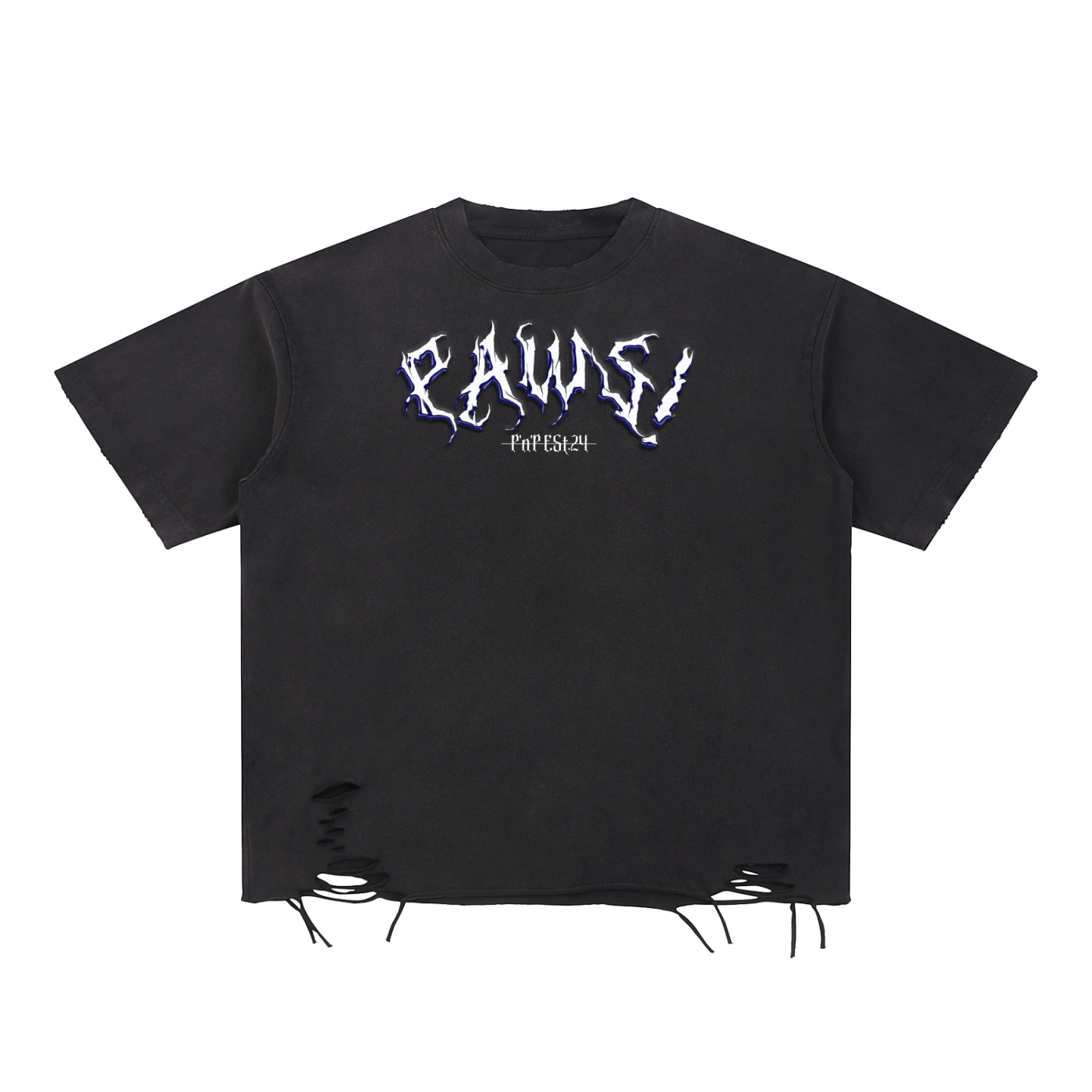 PAWS! Oil Slick T-shirt Raw Hem Ver