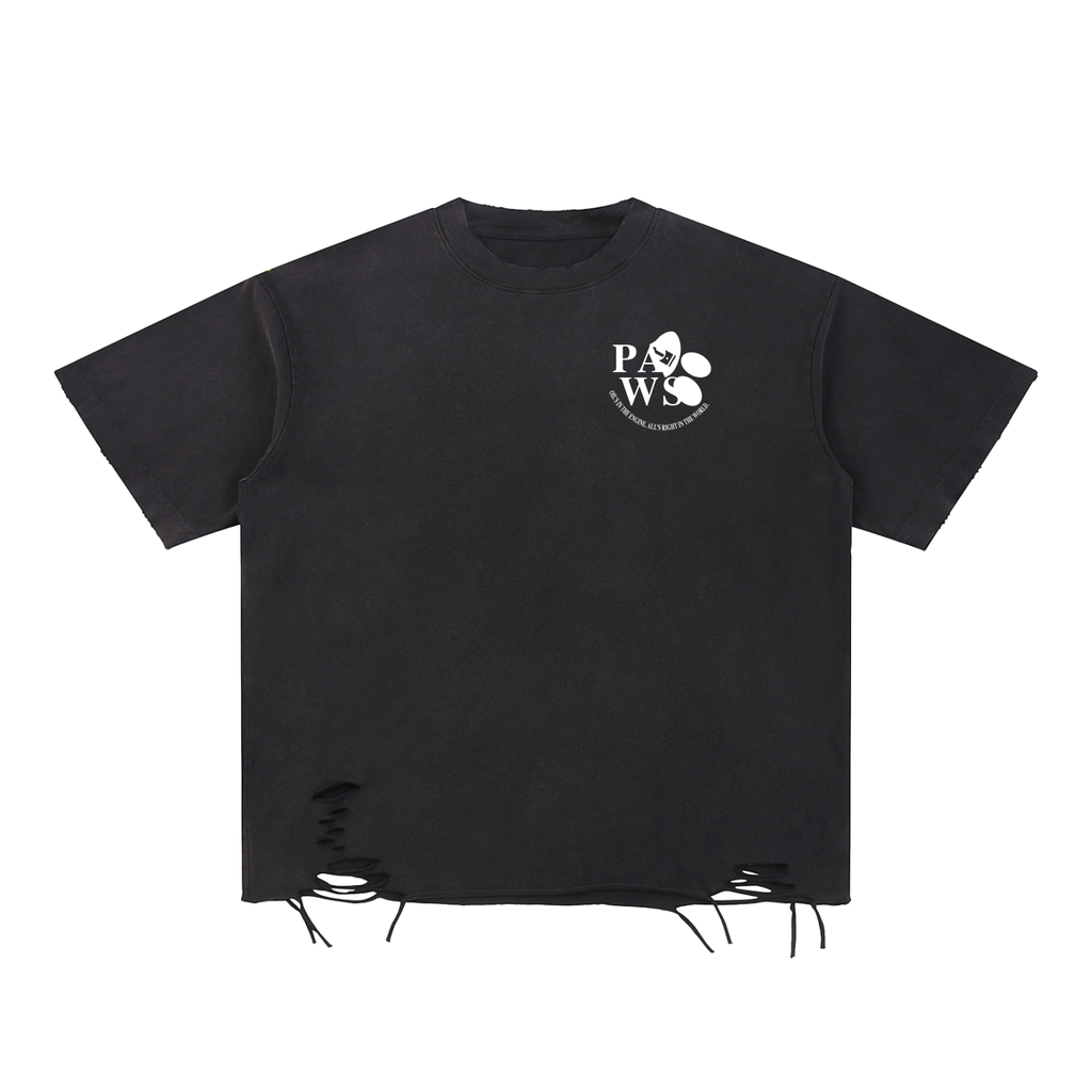 Pawsvangelion T-shirt Ripped Hem Ver