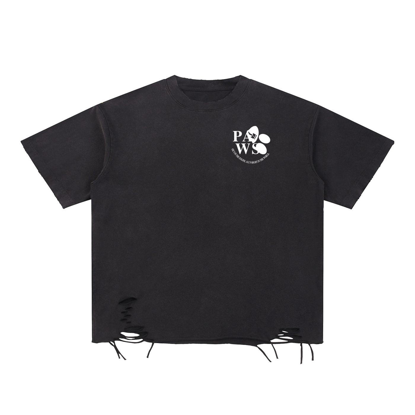 Pawsvangelion T-shirt Ripped Hem Ver